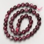 Rutile Tourmaline Beads, Faceted Round 8mm on Thread, Length 38cm