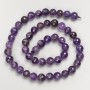 Amethyst Beads, Natural Stone, Faceted Round Bead on Thread, Diameter 8mm, Length 39cm
