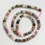 Natural Tourmaline Beads Faceted Cube on Thread, diameter 4–5 mm, length 40 cm