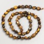 Tiger's Eye Beads on Thread, 7×7 mm, approx. 40 cm length