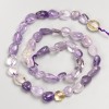 Amethyst Beads, faceted natural stone on thread, 8x10 mm ±, length 40 cm ±