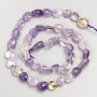 Amethyst Beads, faceted natural stone on thread, 8x10 mm ±, length 40 cm ±