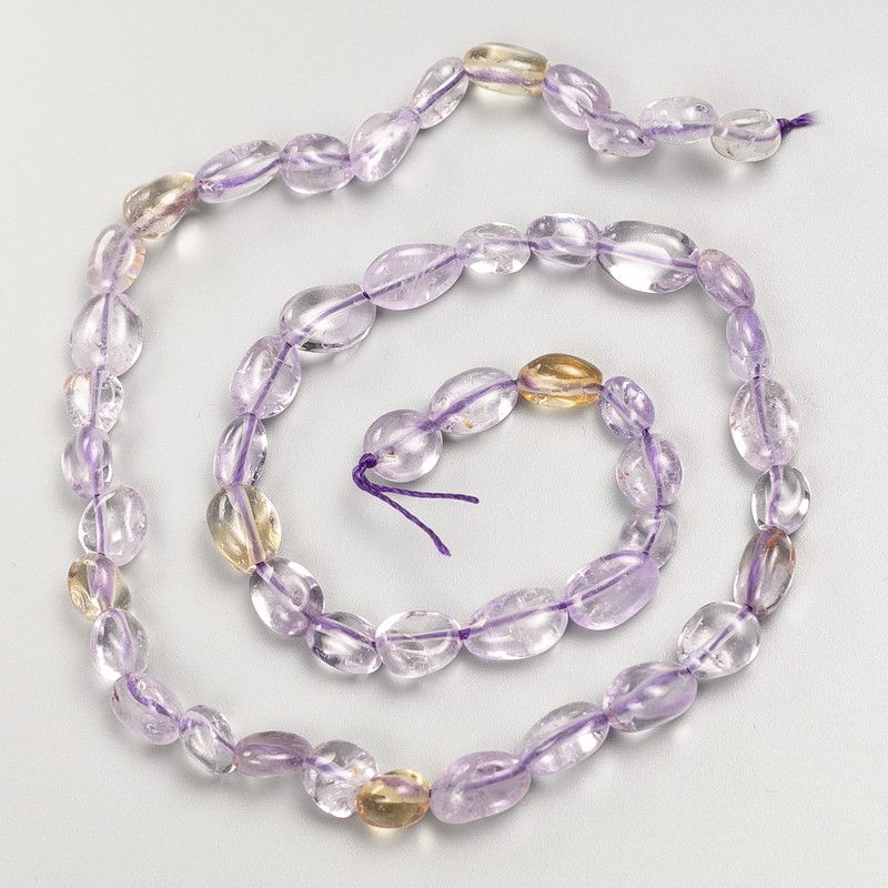 Amethyst Beads - Faceted natural gemstone on thread, 7×9 mm, length 40 cm