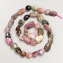 Natural Stone Tourmaline Beads Tumbled on a Thread, 8x7 mm ±, 41 cm ± length