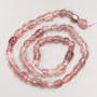 Natural Stone Beads Strawberry Quartz Faceted on Thread, 8x10mm diameter, 40cm length