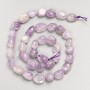 Natural Amethyst Beads on Thread, faceted, 9–10 mm diameter, 39 cm length