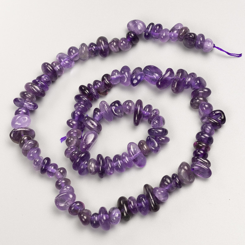 Amethyst Chip Beads on Thread, 8x4mm diameter, about 40 cm length