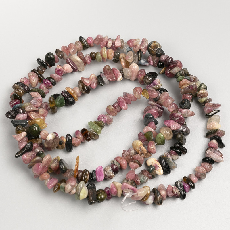 Tourmaline Beads Grains on a Long Thread, 8-10x3 mm, length 80 cm