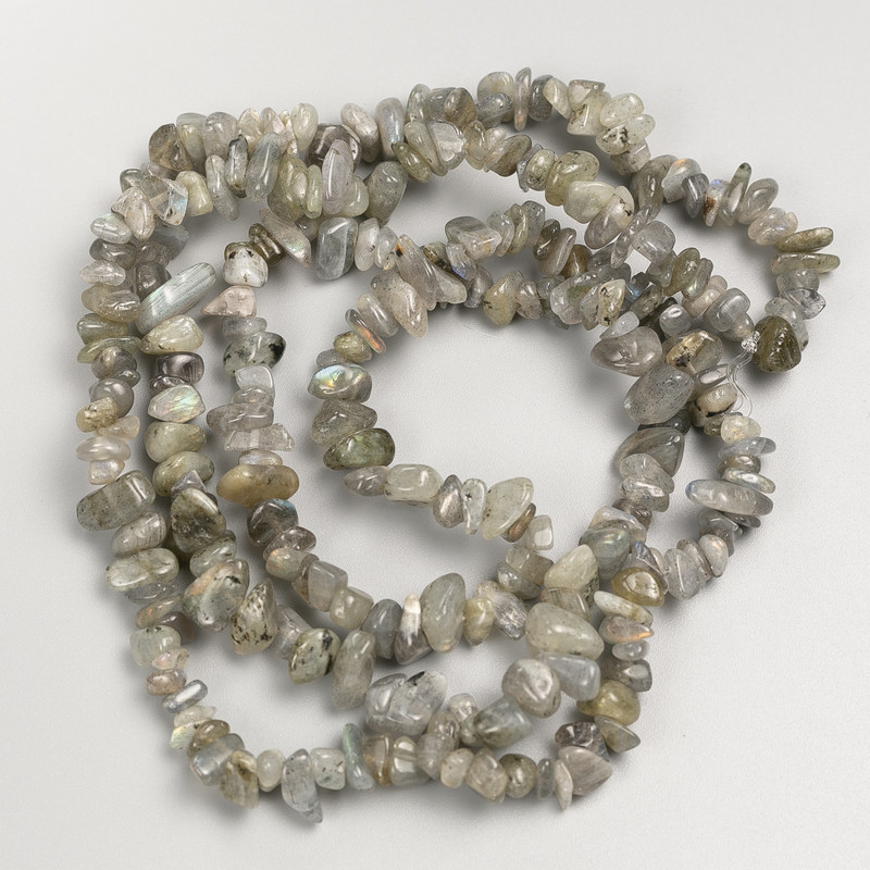 Labradorite Chunk Beads on Thread, 7-10×5 mm, 80 cm length
