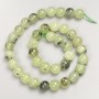 Prehnite Beads, smooth round on thread, 10mm diameter ±, length 38cm ±