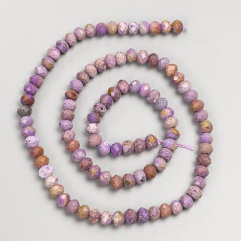 Phosphosiderite Beads, Faceted Rondelles on String, 5×3.5 mm, about 39 cm