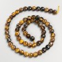 Tiger's Eye Beads Faceted Coin Shaped on Thread, 6.5×5 mm, Hole 6.5×5 mm, length 39 cm