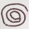 Natural Stone Garnet Beads, faceted round coin beads on thread, diameter 4x4mm, length 38cm