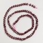 Garnet Beads, faceted coin-shaped, on thread, 4x2.5 mm, length 39 cm ±