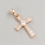 Xuping Pendant Cross Gold Plating 18K with White Rhinestones, 22.5×14mm