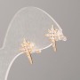 Earrings Xuping 18K Gold Plated with White Crystals, 14x10 mm diameter