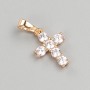 Xuping Pendant Cross with White Crystals 18K Gold Plated, 15×10mm