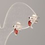 Xuping Stud Earrings with Red Stone 10x4mm