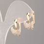 Earrings Xuping 18K Gold Plating with White Rhinestones, 18x12.5 mm, 5 mm+