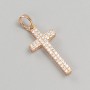 Xuping Cross Pendant with White Crystals 18K Gold Plating, 26x12mm diameter