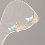 Xuping Stud Earrings Blue Heart Shape Gold Plating 18K, 10x5mm