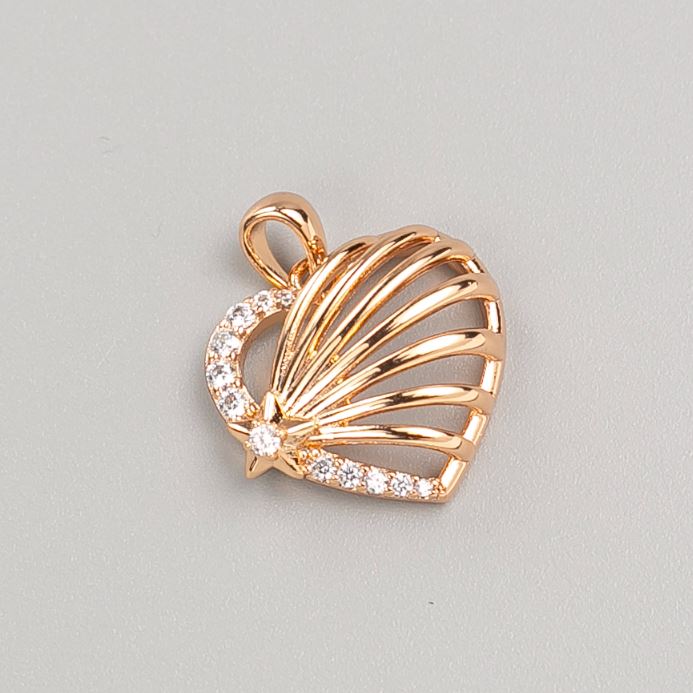Xuping Pendant Gold Plating 18K Heart with White Crystals, diameter 17x16mm+