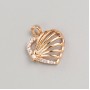 Xuping Pendant Gold Plating 18K Heart with White Crystals, diameter 17x16mm+
