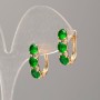 Earrings Xuping 18K Gold Plated with Green Stone and White Rhinestones 17×5 mm