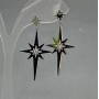 Xuping Earrings Stars with White Stones, 22mm Diameter, 4.5 cm Length Rhodium
