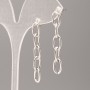 Xuping Stud Earrings with Rhodium Plating, Ball Shape, 6.5 mm diameter, 3.5 cm chain length