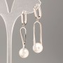 Xuping Earrings with Mallorca Pearls, 12 mm diameter, 4.5 cm length, Rhodium-plated