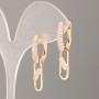 Earrings Xuping 18K Gold Plating with White Rhinestones (bottom part removable), diameter 3-6 mm, length 4 cm