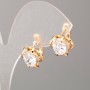 Earrings Xuping 18K Gold Plated with White Crystal, 12.5x11mm