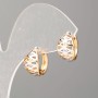 Earrings Xuping Gold Plating 18K Rhodium with White Stones, Diameter 13, 5x8 mm+