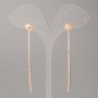 Xuping 18K Gold-Plated Stud Earrings, diameter 2 mm ±, length 6 cm ±