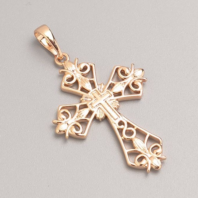 Xuping Cross Pendant with 18K Gold Plating, diameter 33×22, 5mm+
