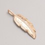 Xuping Pendant Gold Plating 18K Feather with White Crystals, diameter 40x13mm+