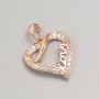 Xuping Pendant Gold Plating 18K Heart with White Crystals, 18x17mm