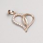 Xuping Pendant Gold Plating 18K Heart with White Crystals, 18x20mm diameter+