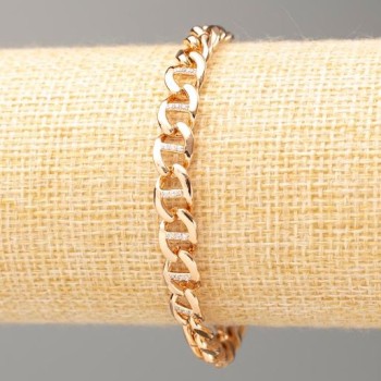 Bracelet Xuping 18K Gold Plating, 17 cm length, 7 mm approx thickness, with white rhinestones