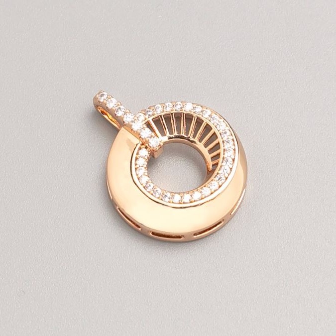 Xuping Pendant with 18K Gold Plating and White Crystals, 20mm Ø