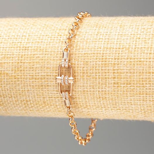 Xuping Bracelet 18K Plating with Stones, length 17–20.5 cm, thickness ~4 mm