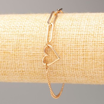 Bracelet Xuping 18K Gold Plating "Heart" Length 17-20 cm, thickness 5 mm+