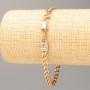 Xuping Bracelet Gold Plating, Cable Link Chain “Lock” 18K, length 20cm, width ~5mm, with white crystals
