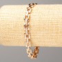 Xuping Bracelet 18K Gold Plating with White Crystals, length 20 cm, thickness ~7 mm