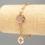 Xuping Bracelet 18K Gold Plating "Dear" Cable Chain (pancake) 18-21 cm length, 4 mm thickness