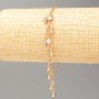 Xuping Bracelet, 18K Gold Plating, length 18-20 cm, thickness 1.5 mm, with small beads, diameter 4 mm, with white crystals