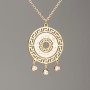Xuping Chain with Lemon Gold Plating and Pendant 32x23mm+- (with White Rhinestones), length 41-45cm+-, thickness 1.5mm+-