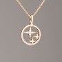 Xuping Chain with Gold Plating and Star Pendant, 14.5 mm diameter ± (white rhinestones), length 38-43 cm ±, thickness 1 mm ±