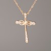 Xuping Chain with Pendant Cross Gold Plating, 29x19.5 mm diameter, ± (white rhinestones), length 41-47 cm ±, thickness 1.5 mm ±